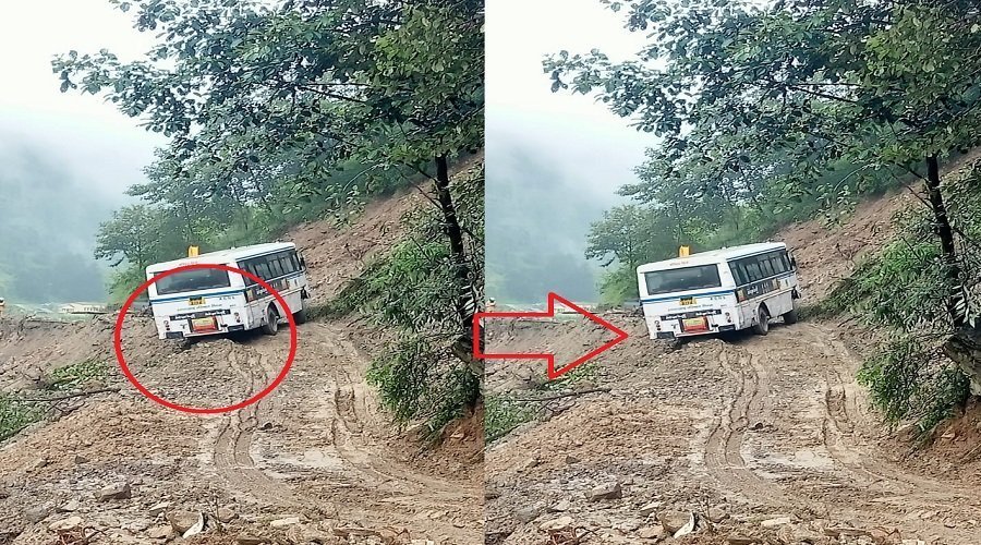 बड़ा हादसा टला : रोडवेज बस फिसलकर लटकी, हर्षिल घाटी का पैदल संपर्क भी कटा