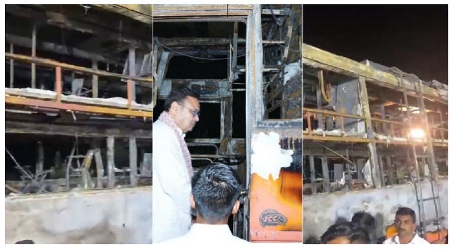 जैसलमेर बस हादसा : चलती बस में भीषण आग से 20 यात्रियों की मौत