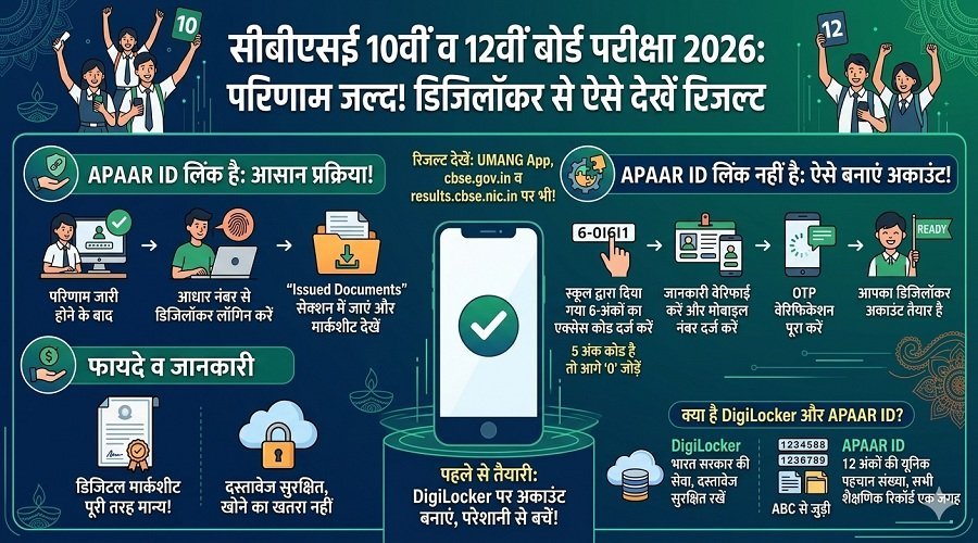 CBSE बोर्ड रिजल्ट 2026 : DigiLocker पर ऐसे देखें 10वीं-12वीं के नतीजे, जानिए पूरी प्रक्रिया