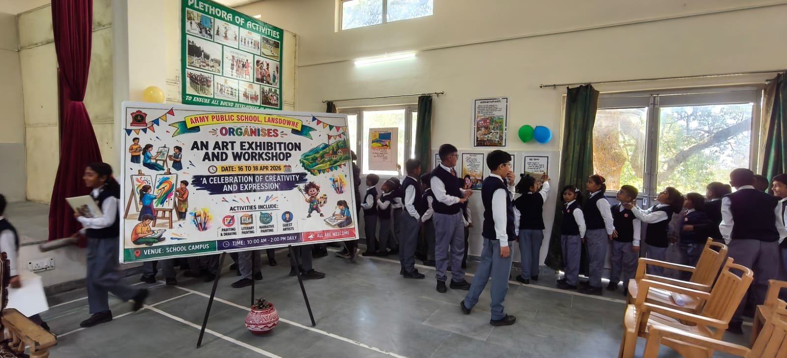आर्मी पब्लिक स्कूल लैंसडाउन में तीन दिवसीय चित्र आधारित काव्य कला प्रदर्शनी एवं कार्यशाला का भव्य आयोजन
