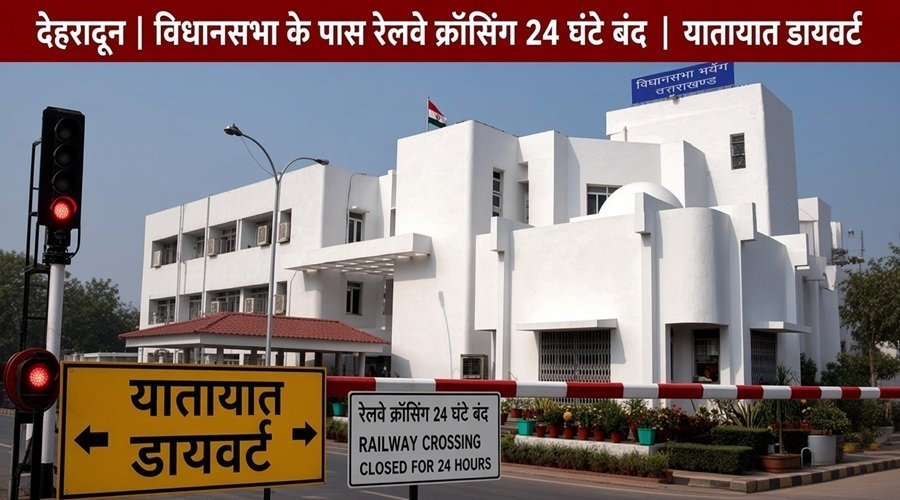 देहरादून में विधानसभा के पास रेलवे क्रॉसिंग 24 घंटे रहेगी बंद, यातायात डायवर्ट